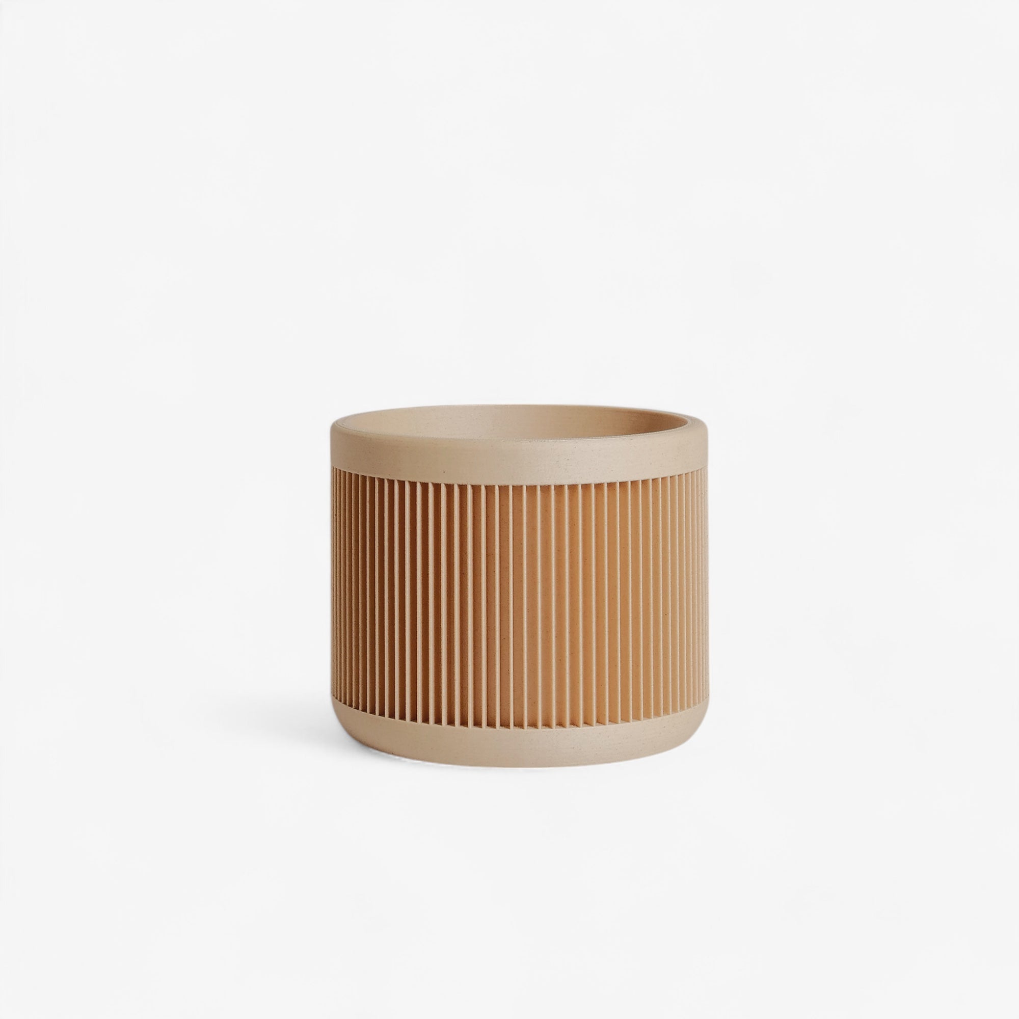Minimalist Japan planter in beige - Crafted with eco-friendly wood, this beige pot embodies Japandi and Scandinavian styles, creating a serene ambiance for your indoor plants. Minimum design #color_Natural