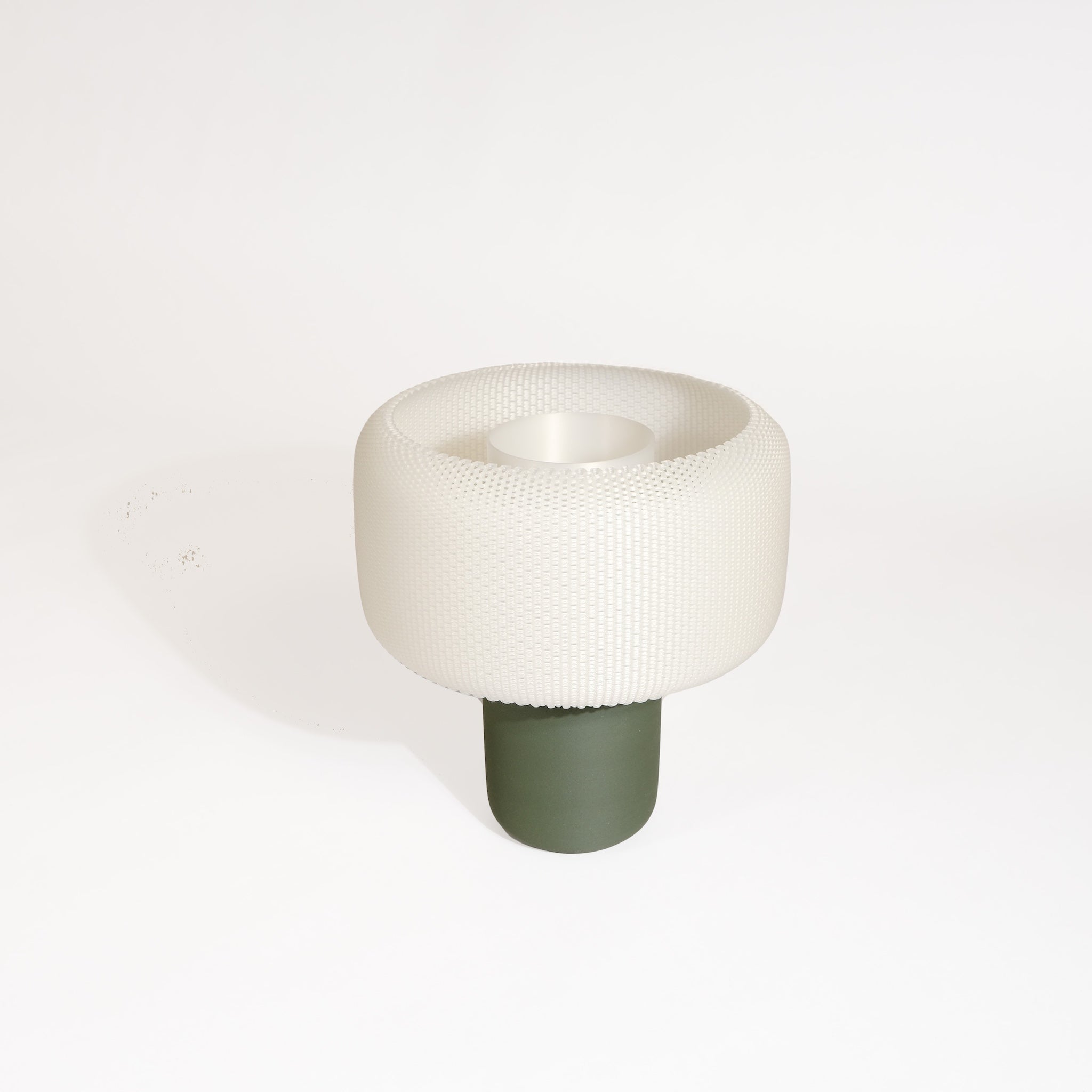 Design Mushroom Lamp in forest green with white shade #color_green