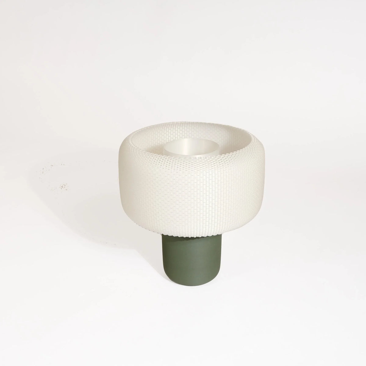 Design Mushroom Lamp in forest green with white shade #color_green