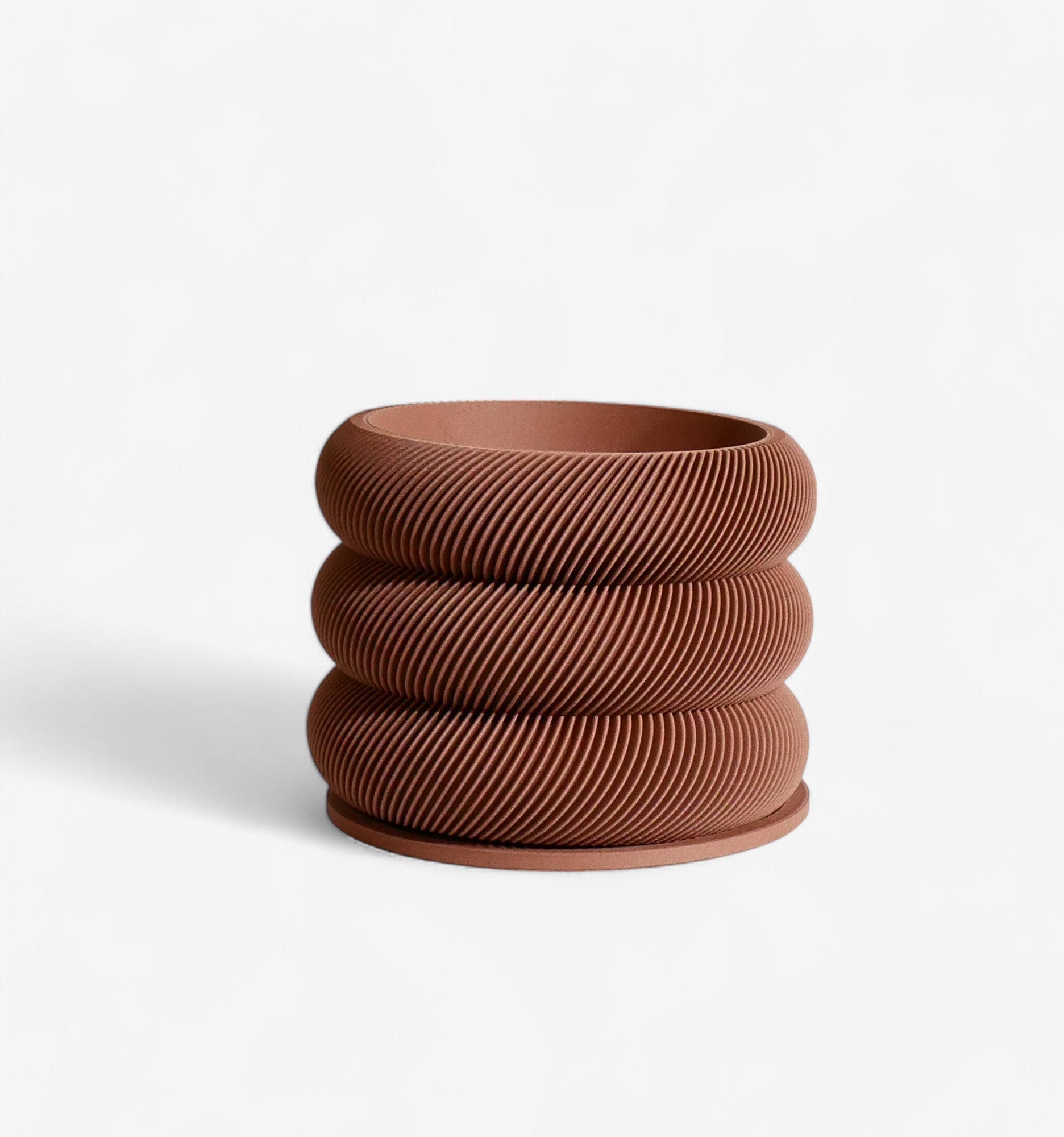Unique wooden planter textured Kaki - Minimum design #color_terracotta