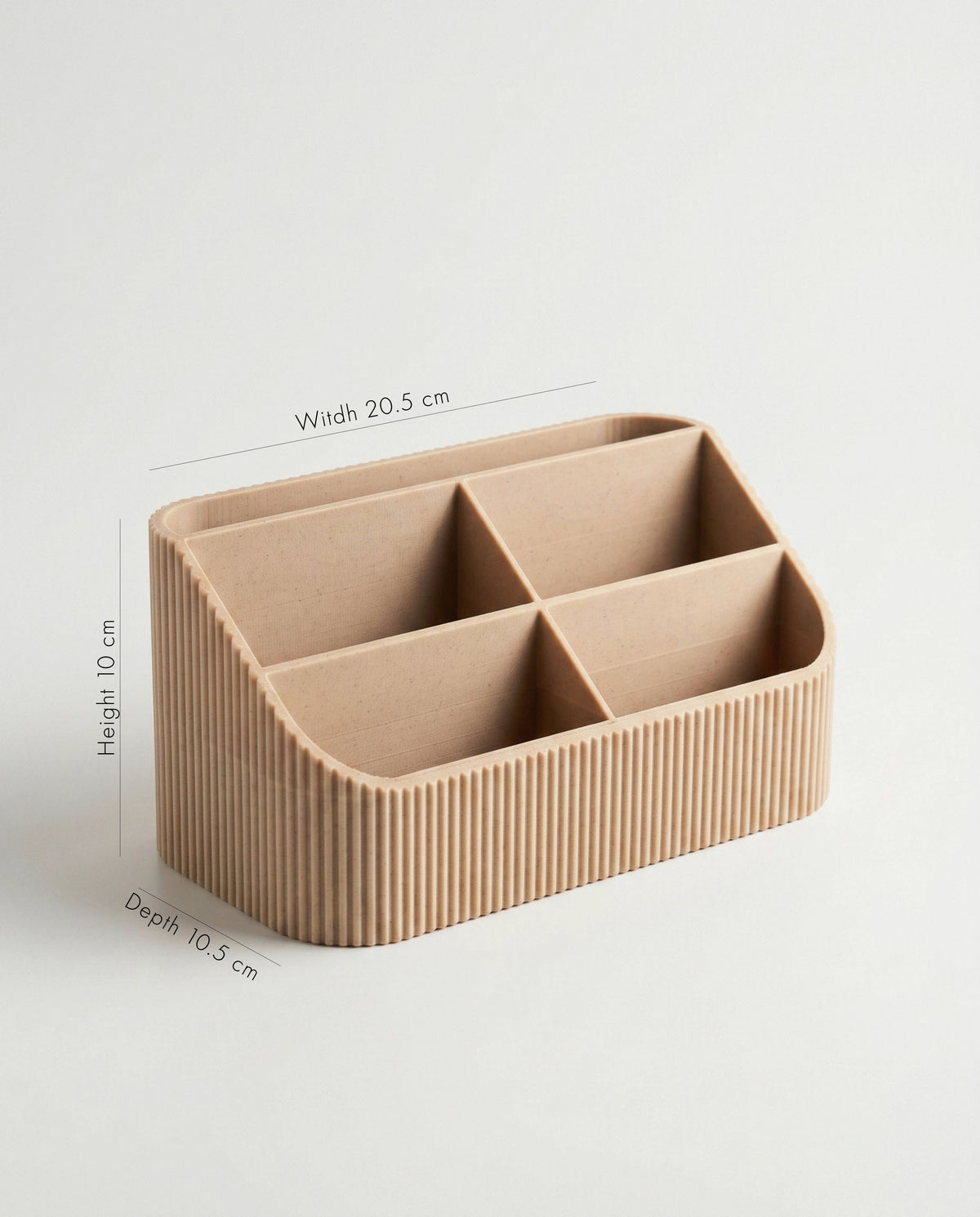 COCO Minimalist Fluted Wood Desk Organizer | Natural wood