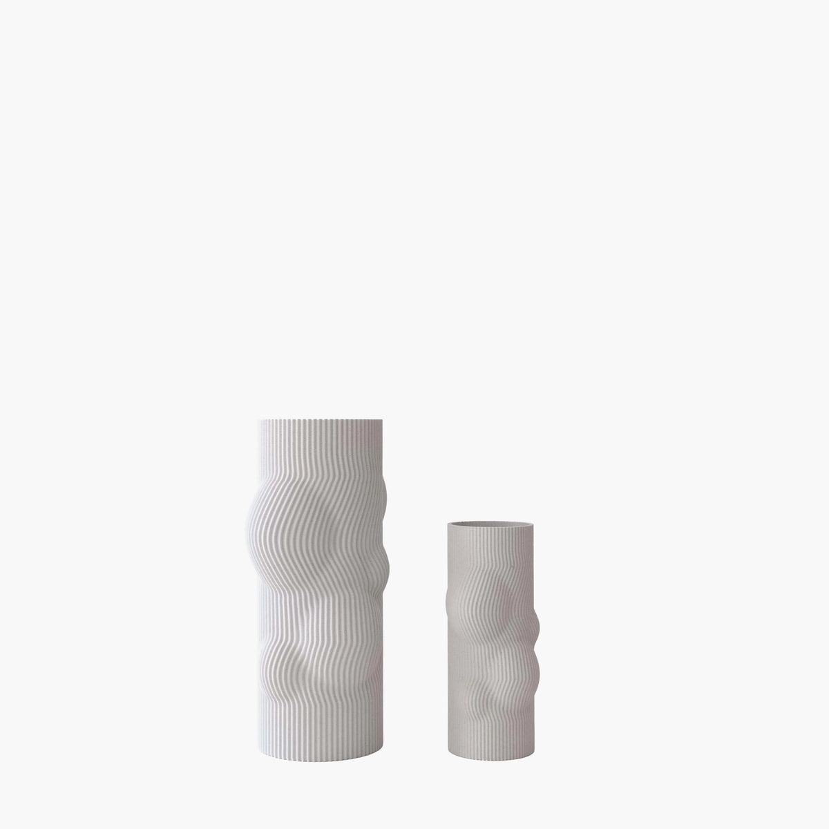 Two textured vases on a white background