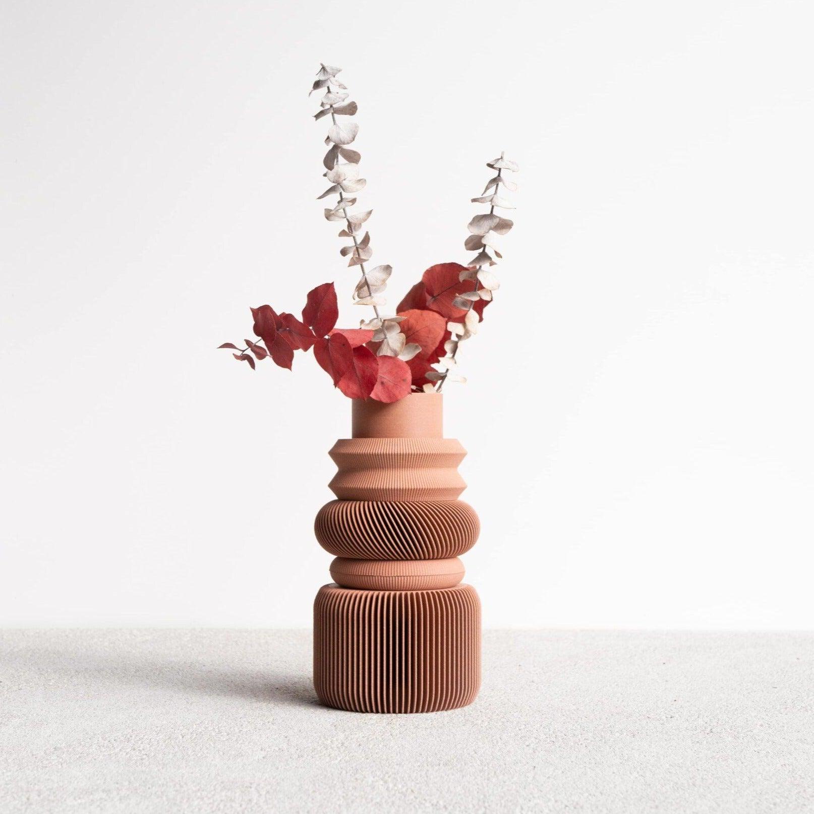 NU Modular Vase - Terracotta - Minimum Design 