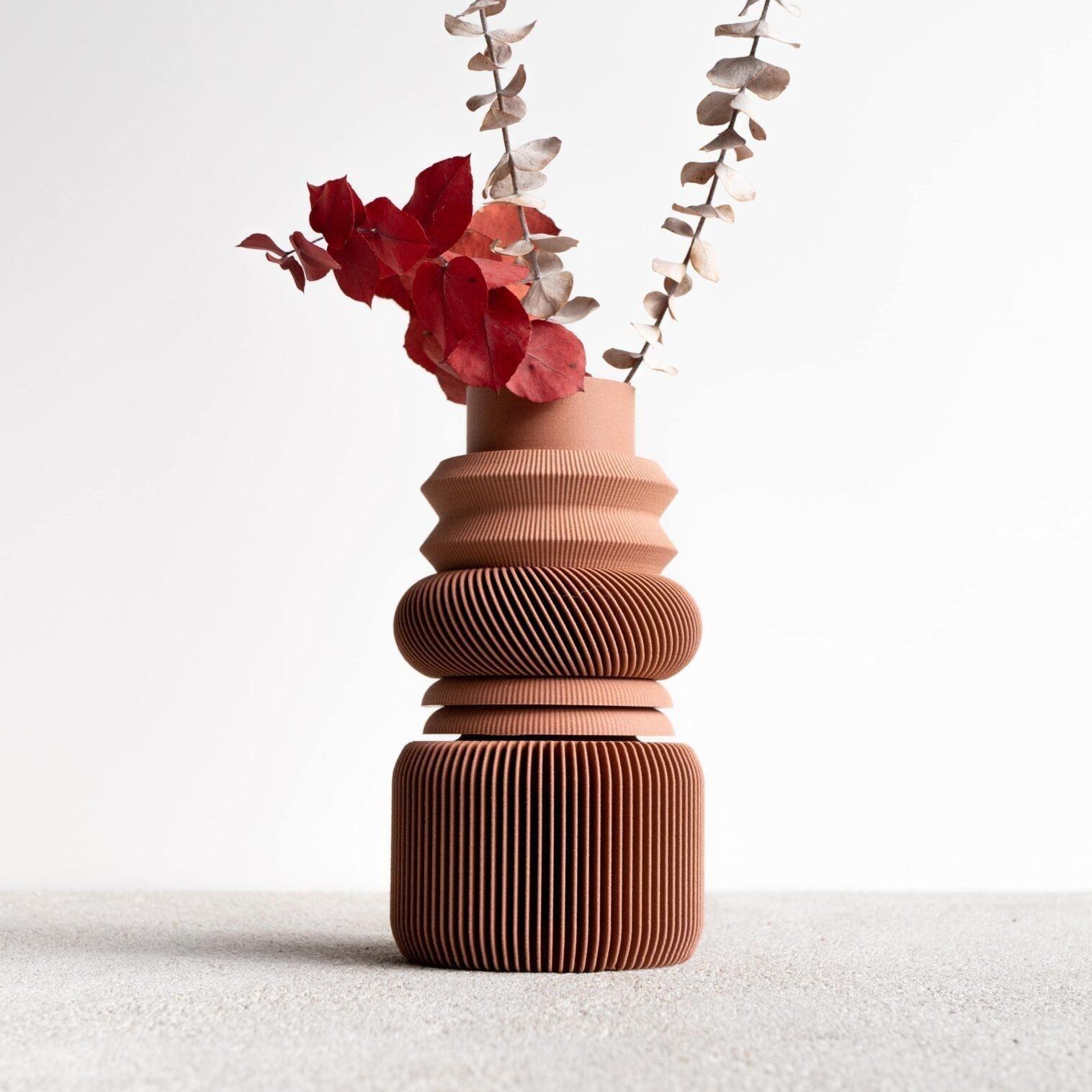 NU Modular Vase - Terracotta - Minimum Design