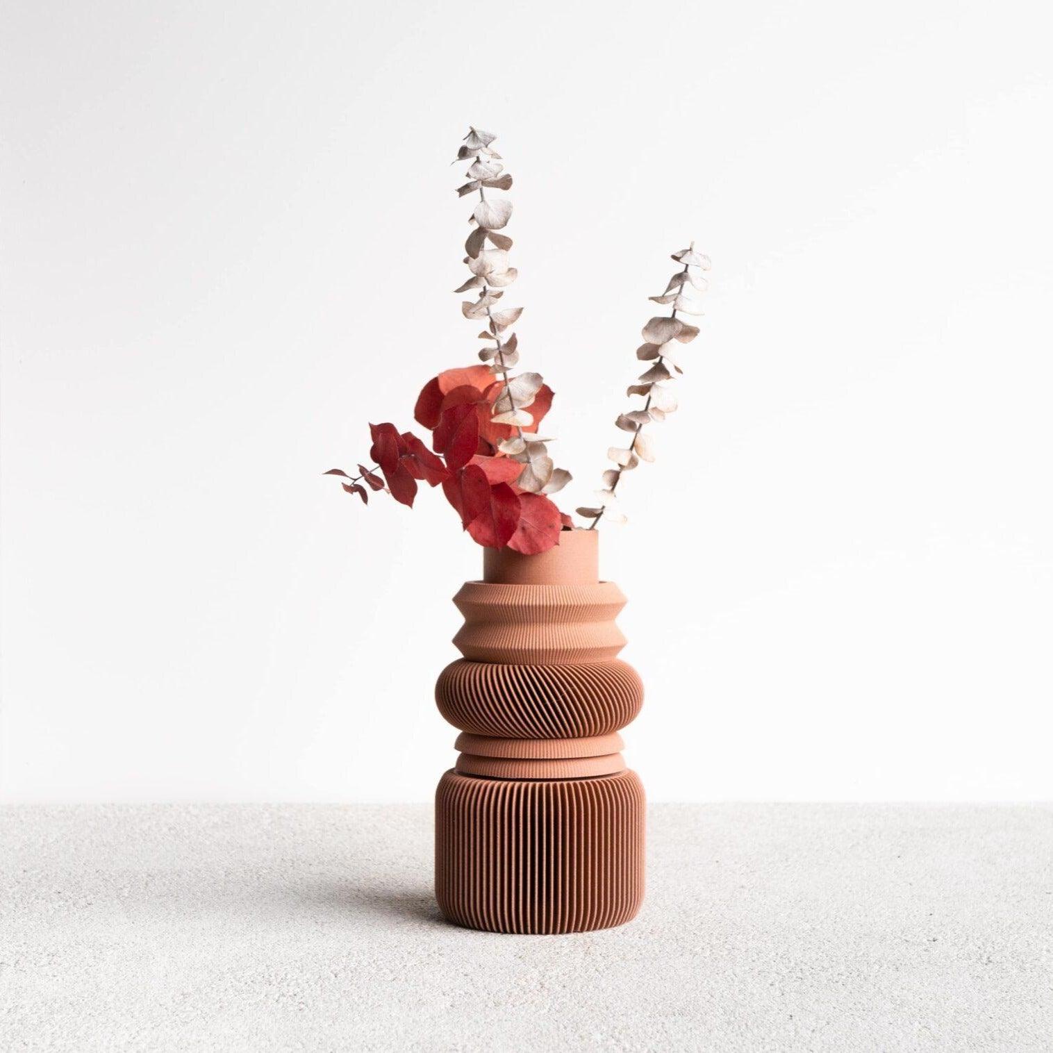 NU Modular Vase - Terracotta - Minimum Design