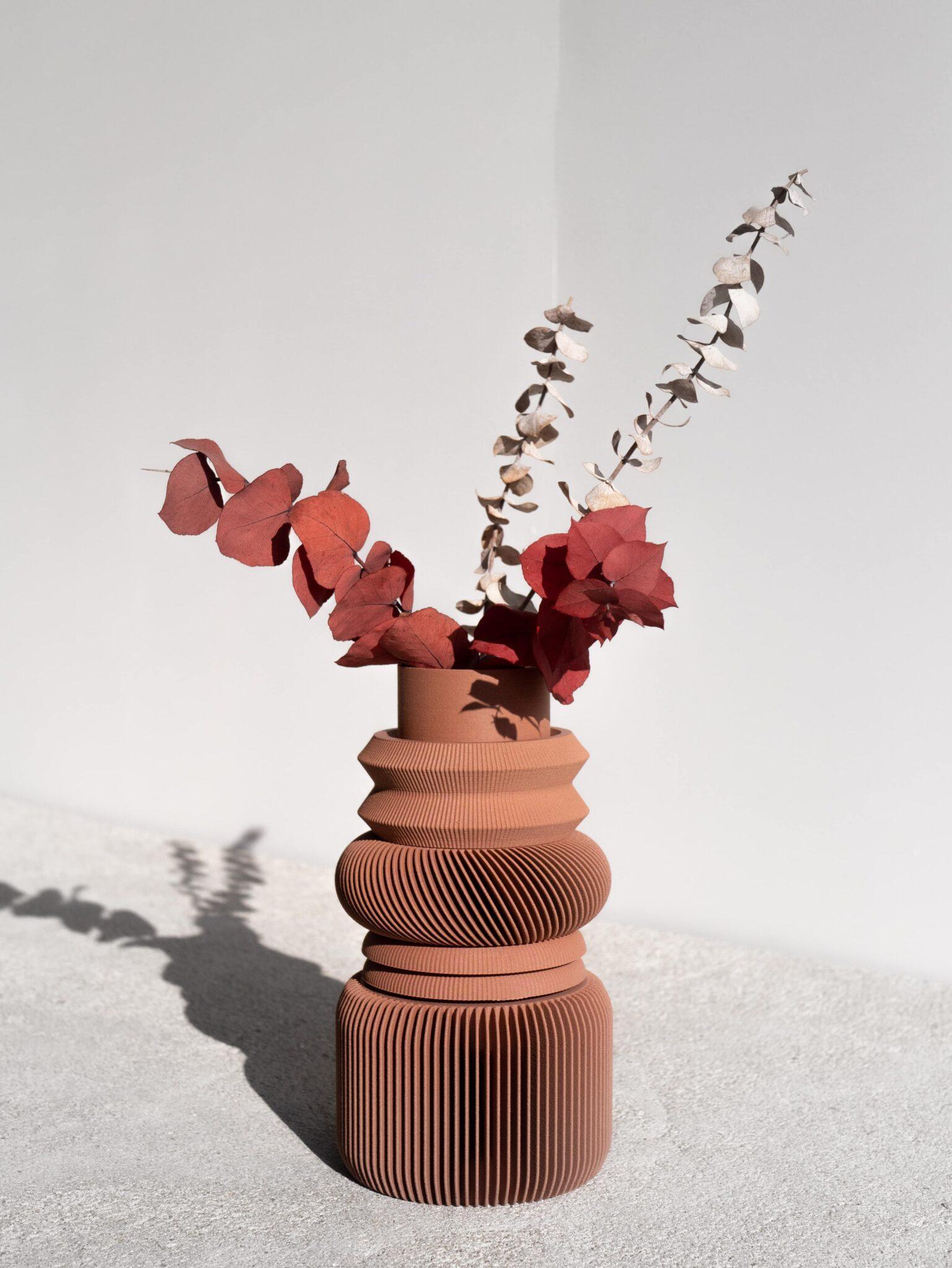 NU Modular Vase - Terracotta - Minimum Design 