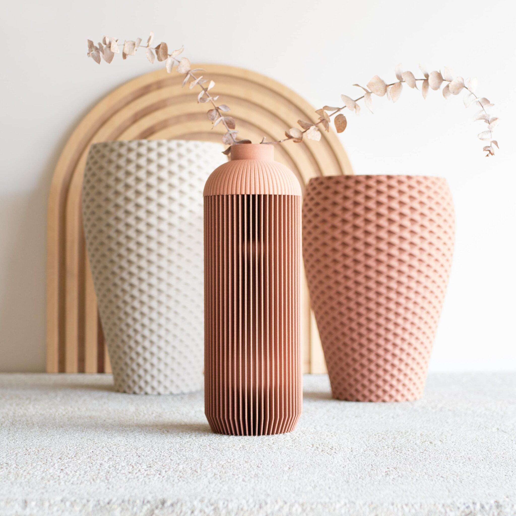 Onde vase terracotta