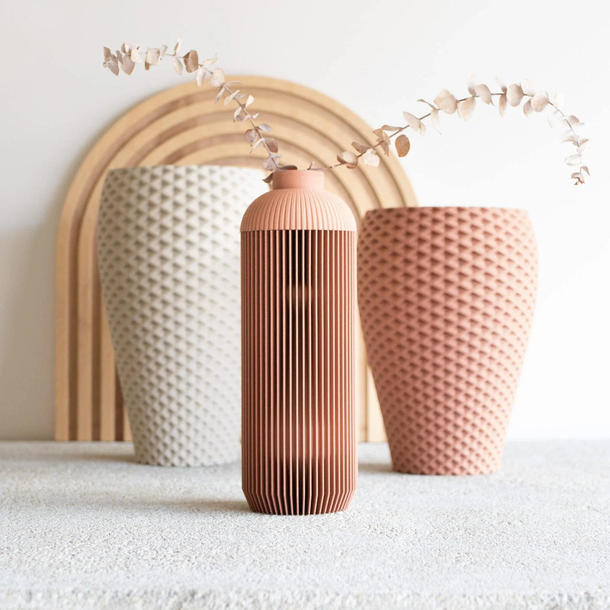 Onde vase terracotta