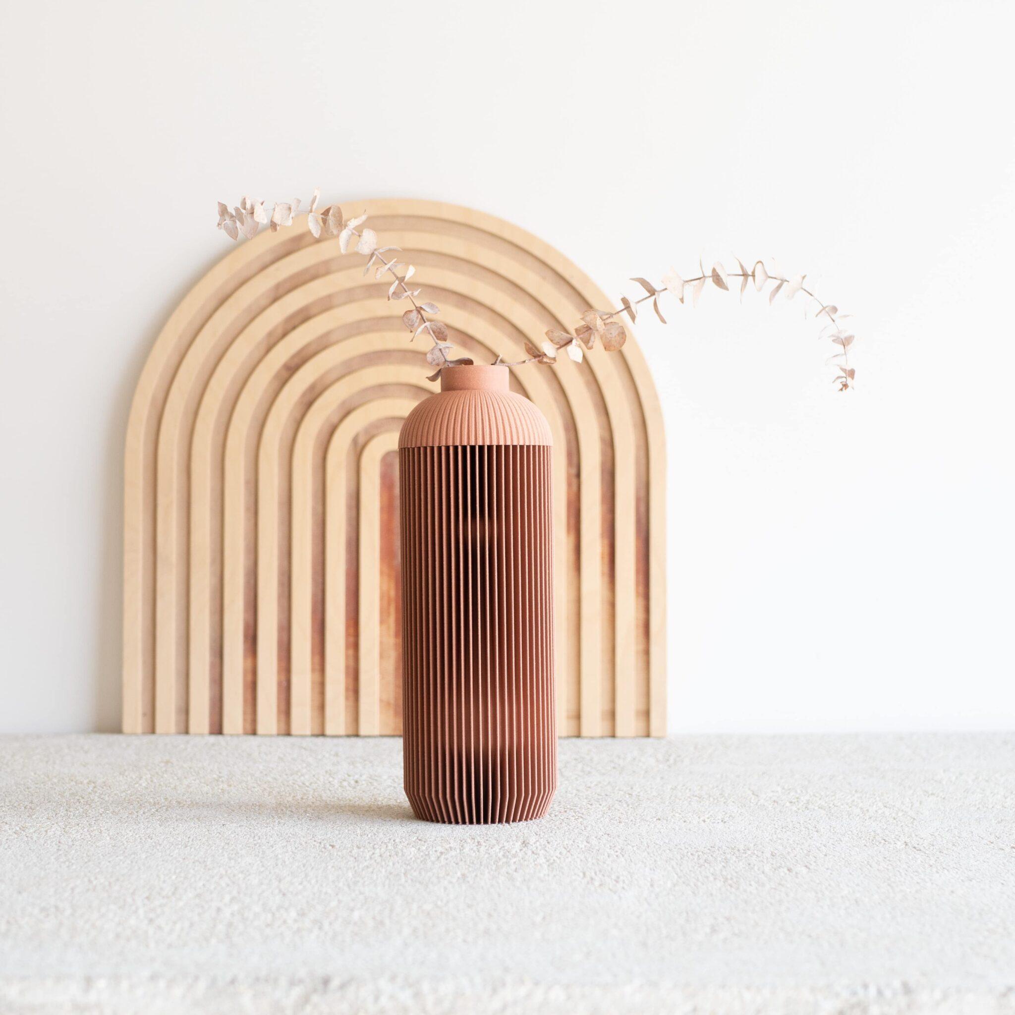 Onde vase terracotta
