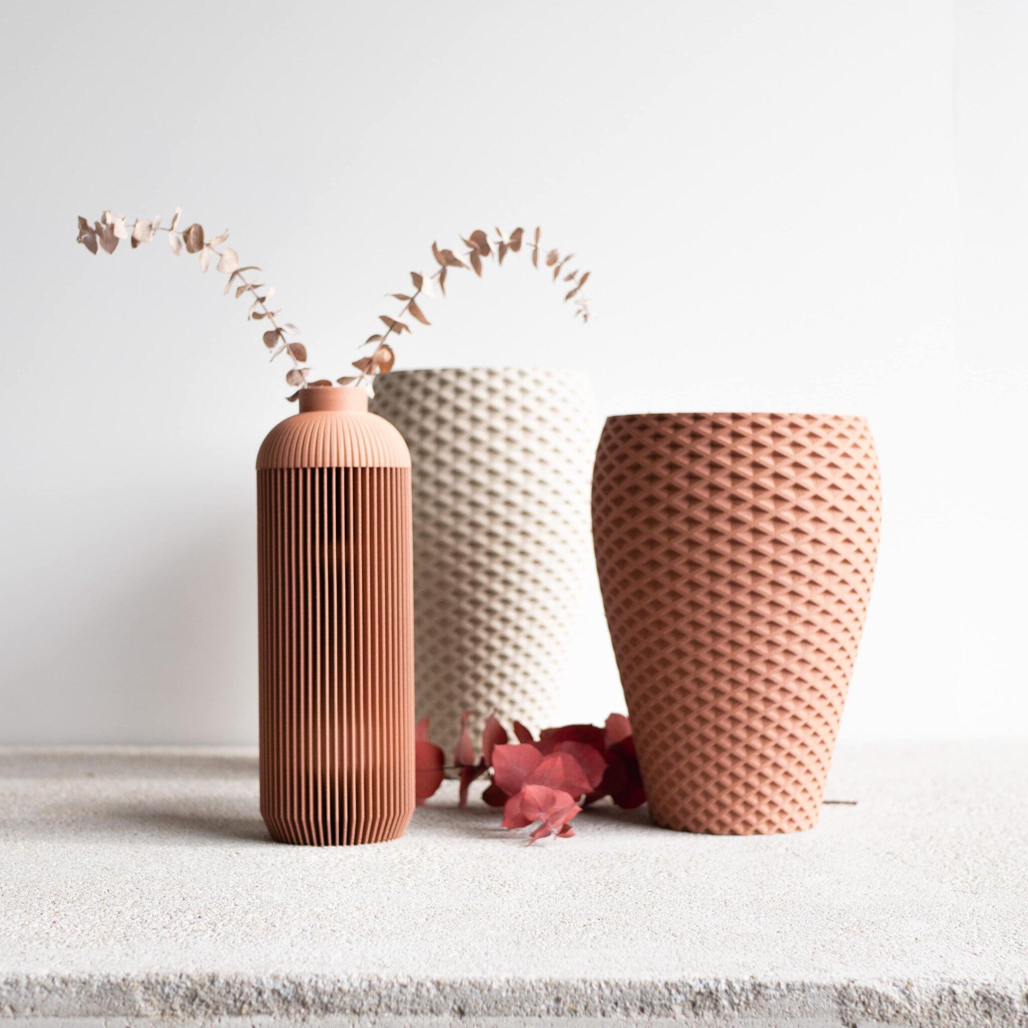 Onde vase terracotta