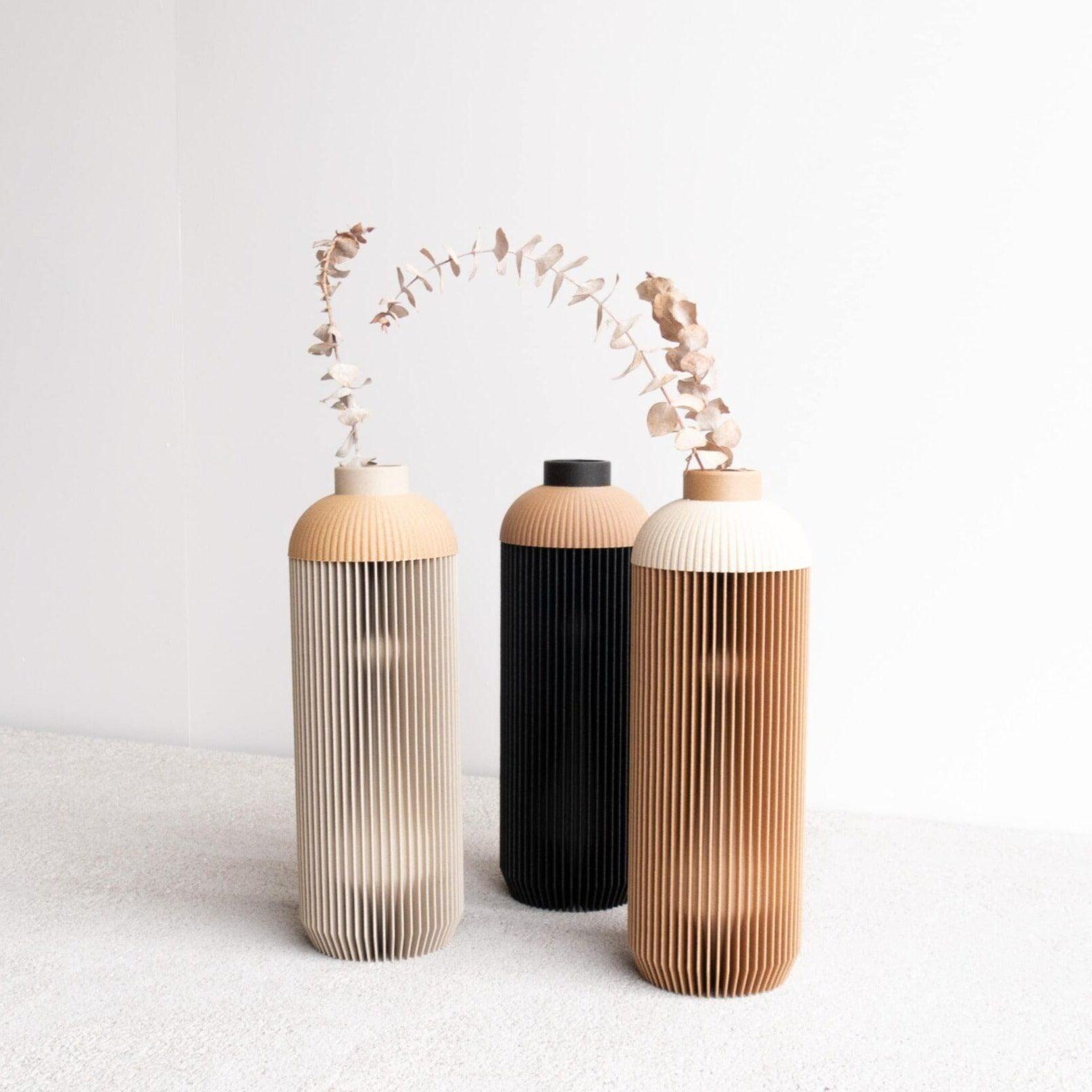 onde vase natural mist white
