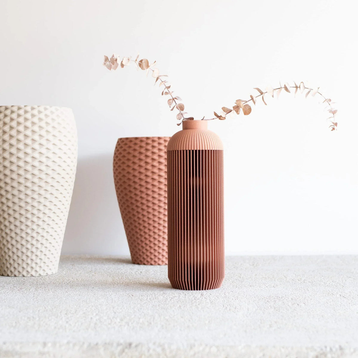 Onde vase terracotta