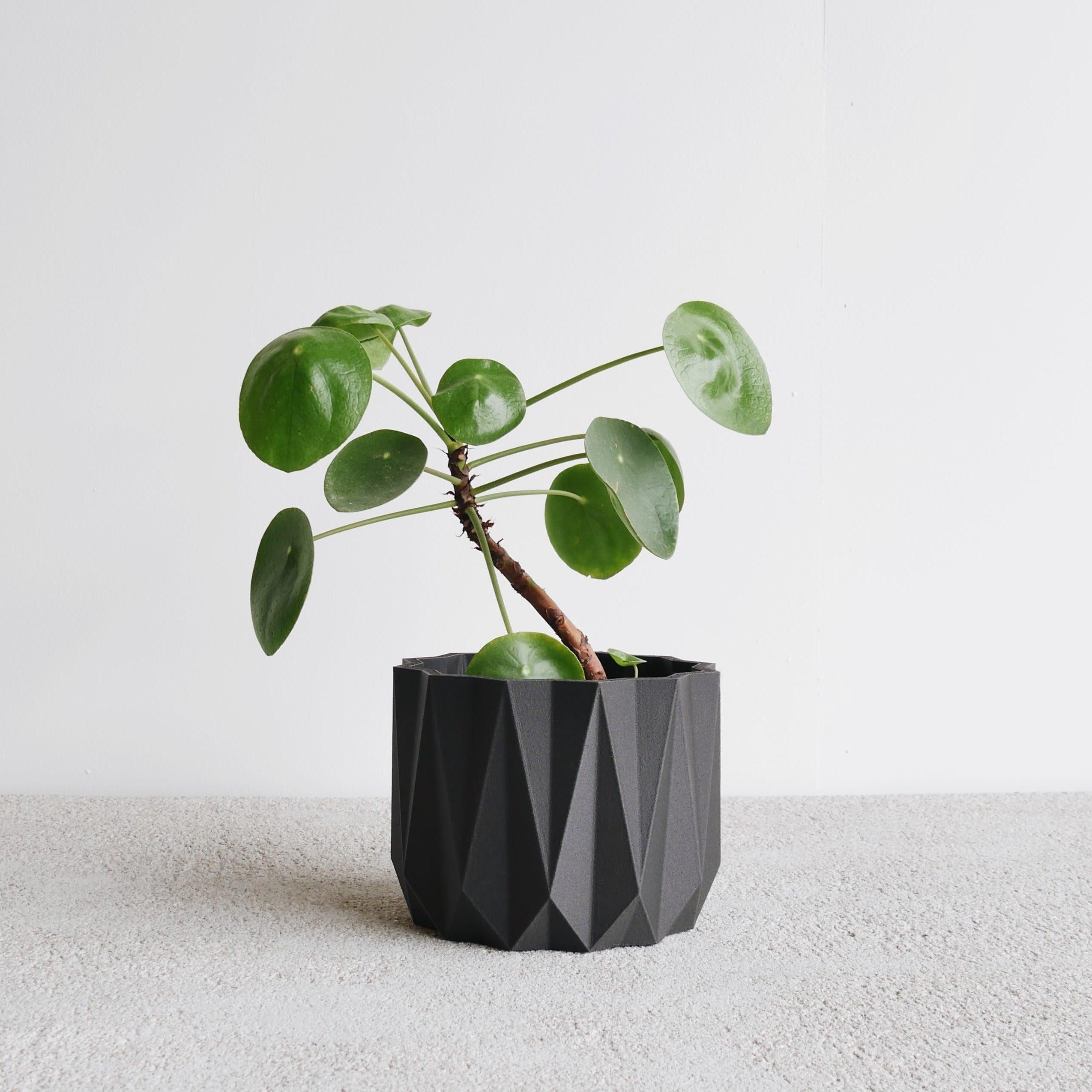 Black Origami indoor planter #color_Black