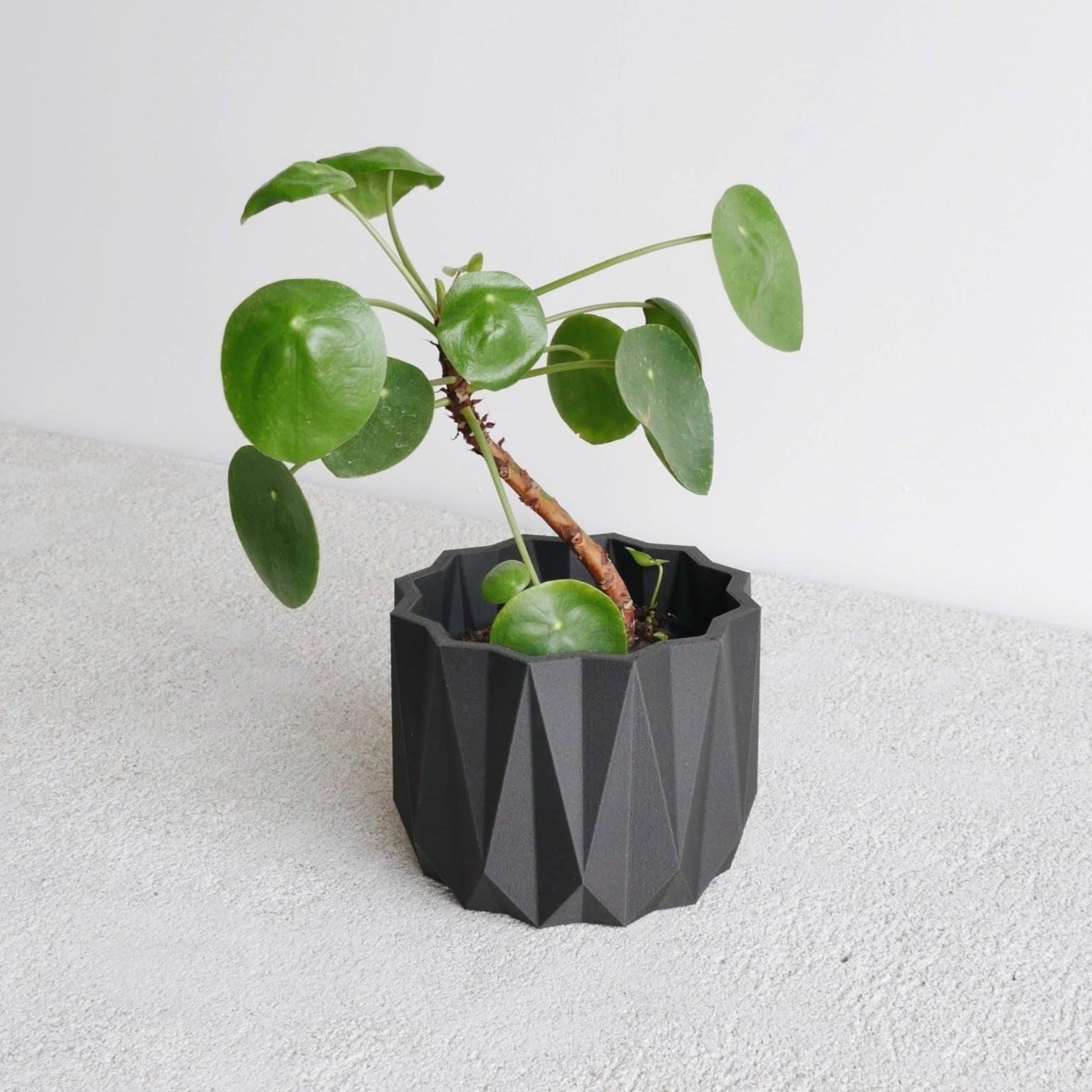 black Origami indoor planter #color_Back
