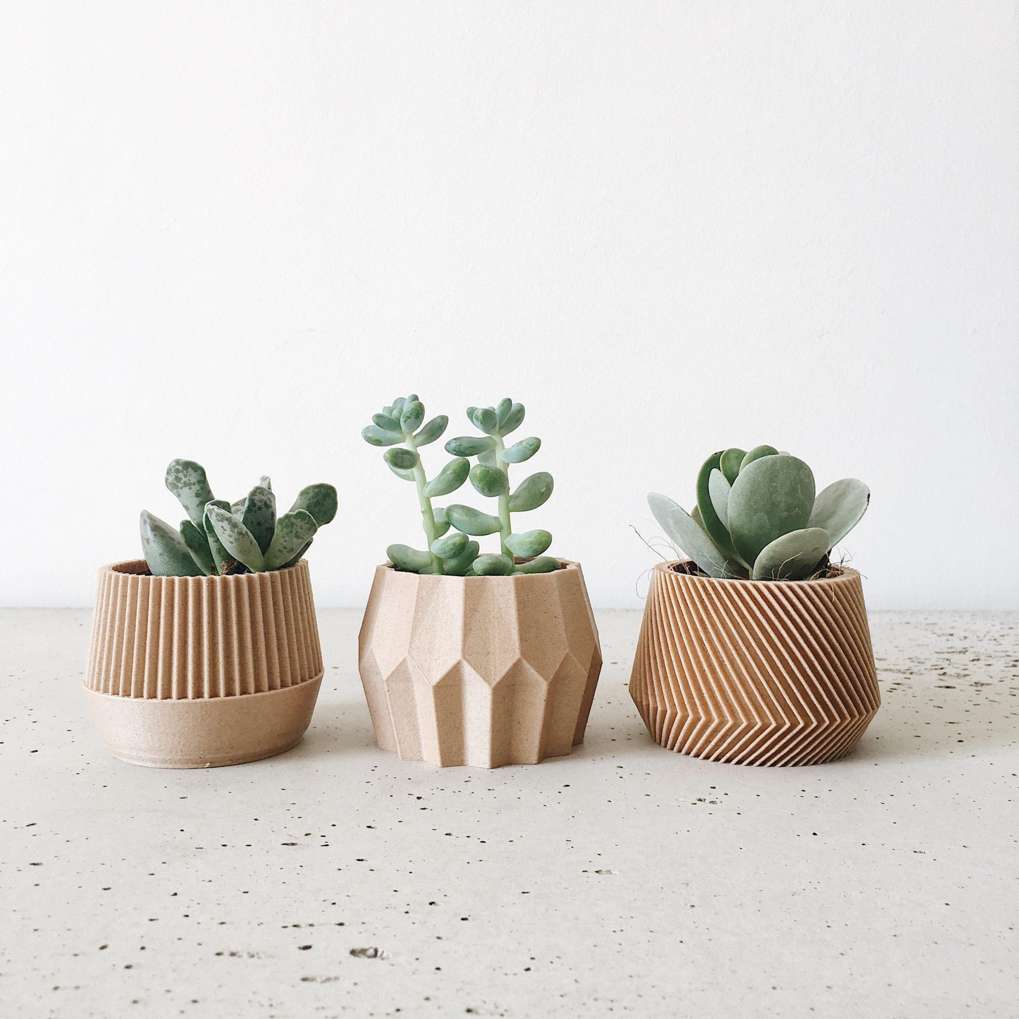 Set of 3 planters - Oslo Kobe Tokyo - Minimum Design