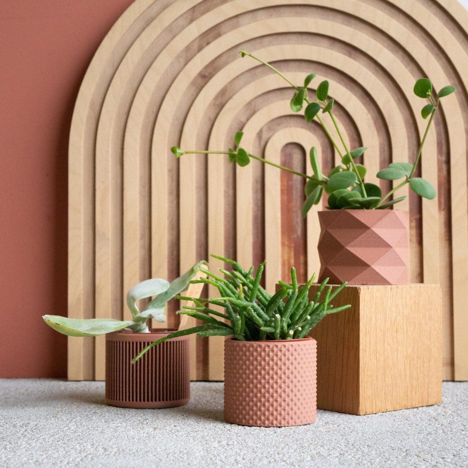 Set of 3 planters terracotta