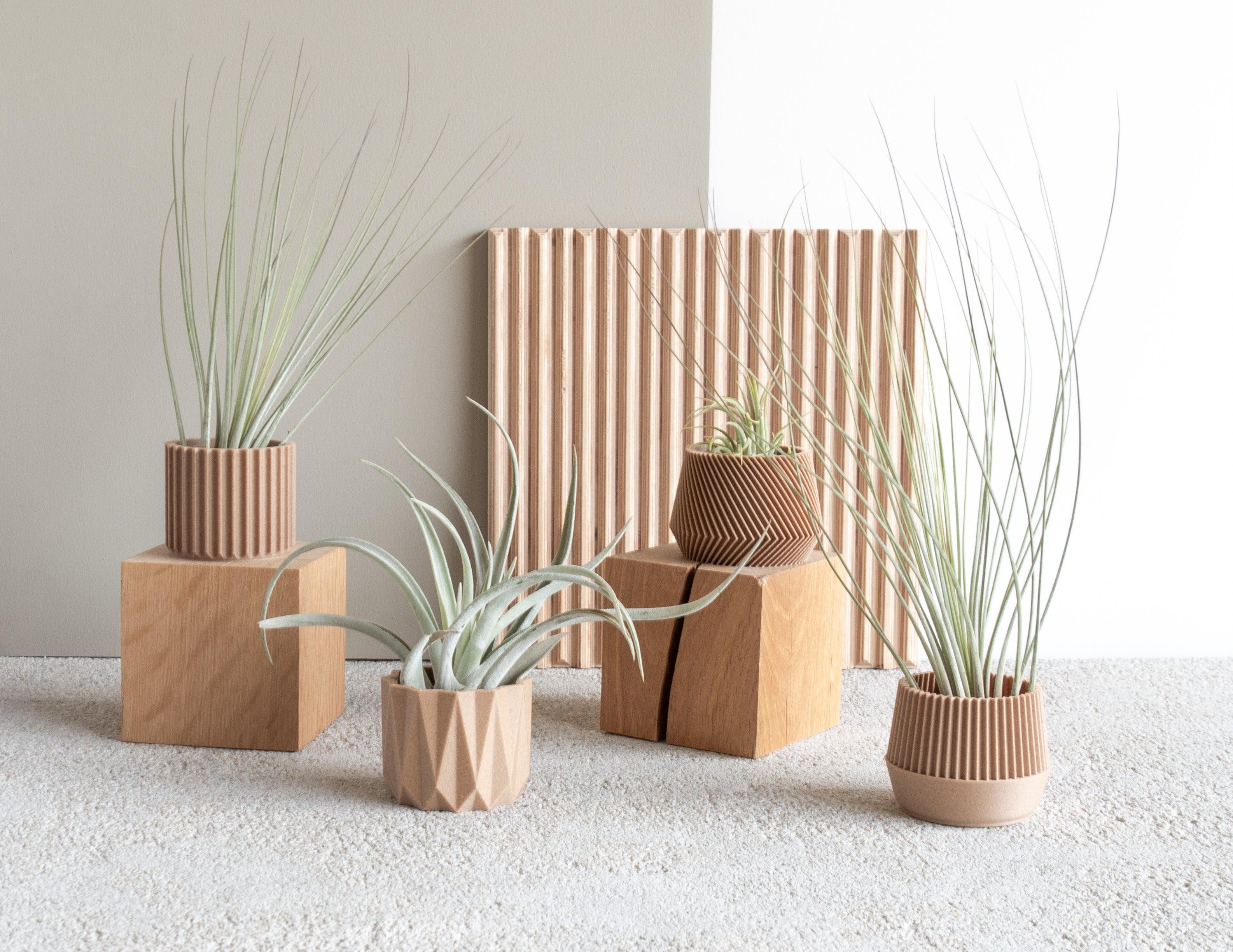 Set of 4 planters - Oslo Origami Kobe Stockholm - Minimum Design #color_Natural