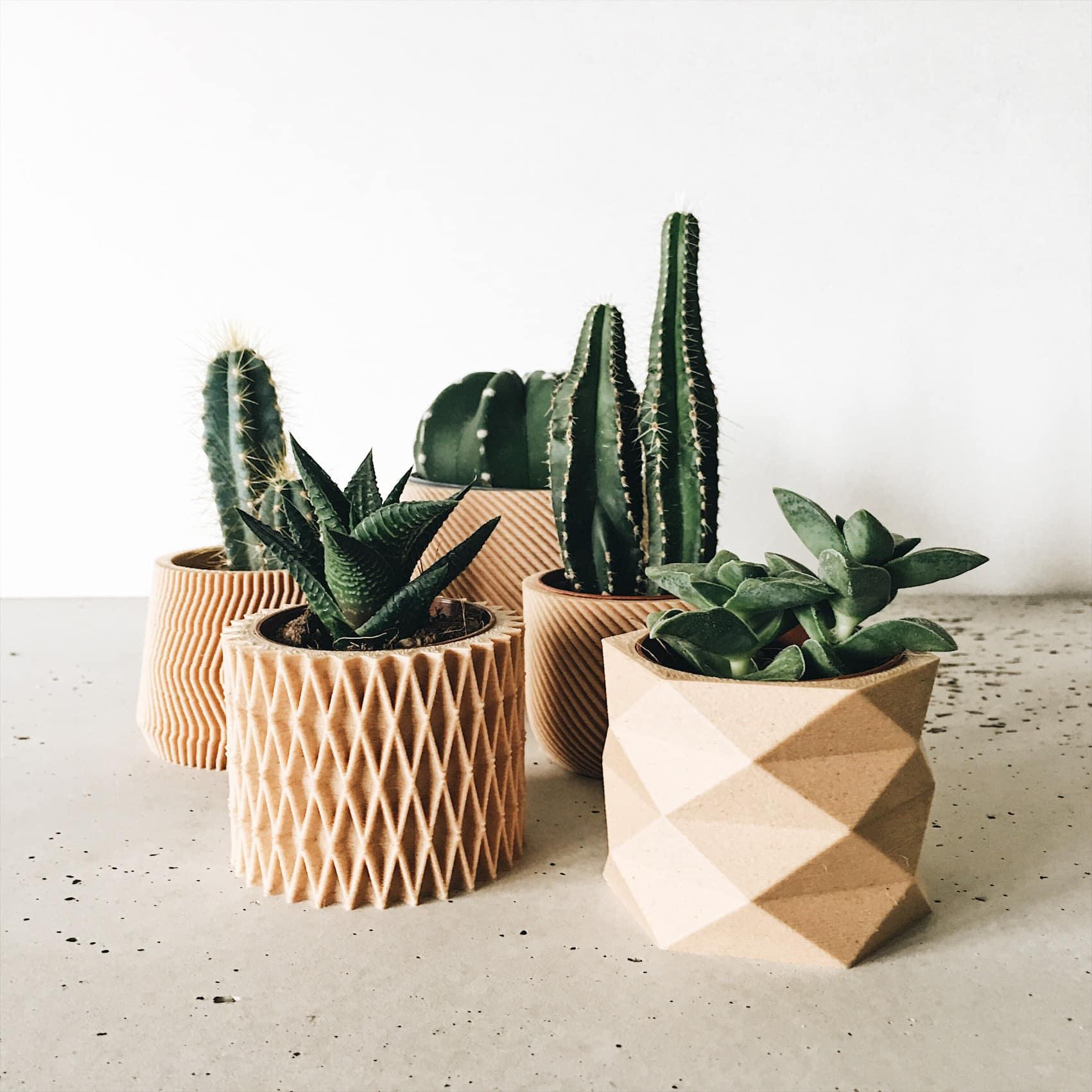 set of 4 indoor wood planters