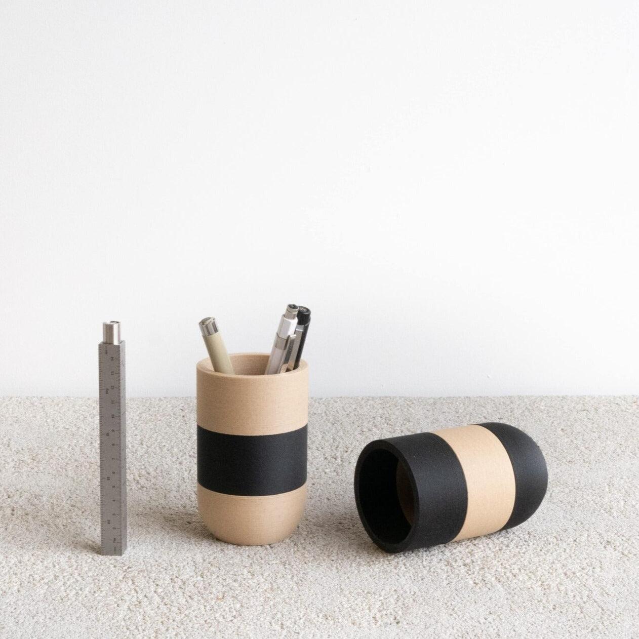 Two tone pen holder Wood Black