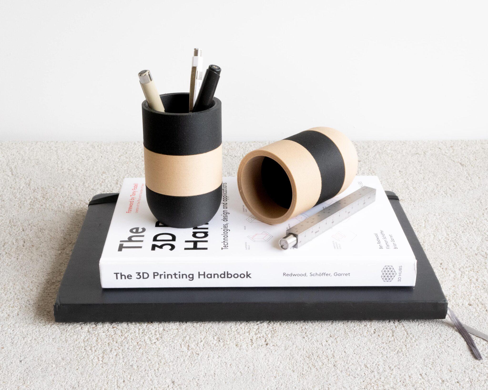 Two tone pen holder Wood Black