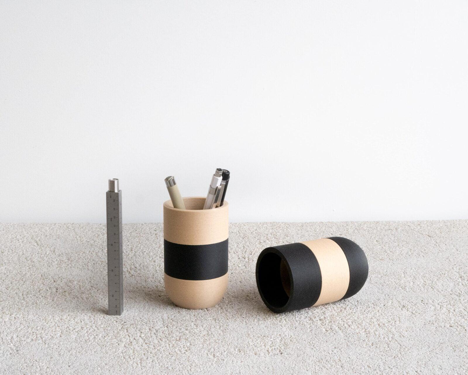 Two tone pen holder Wood Black