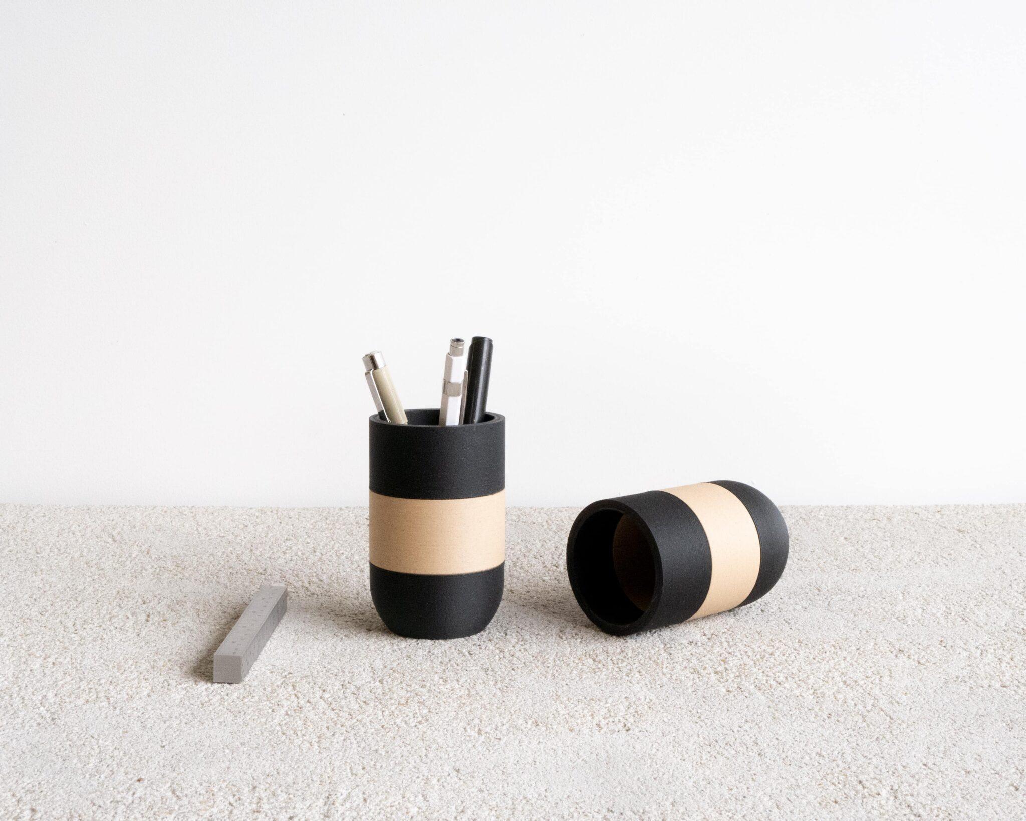 Two tone pen holder Wood Black