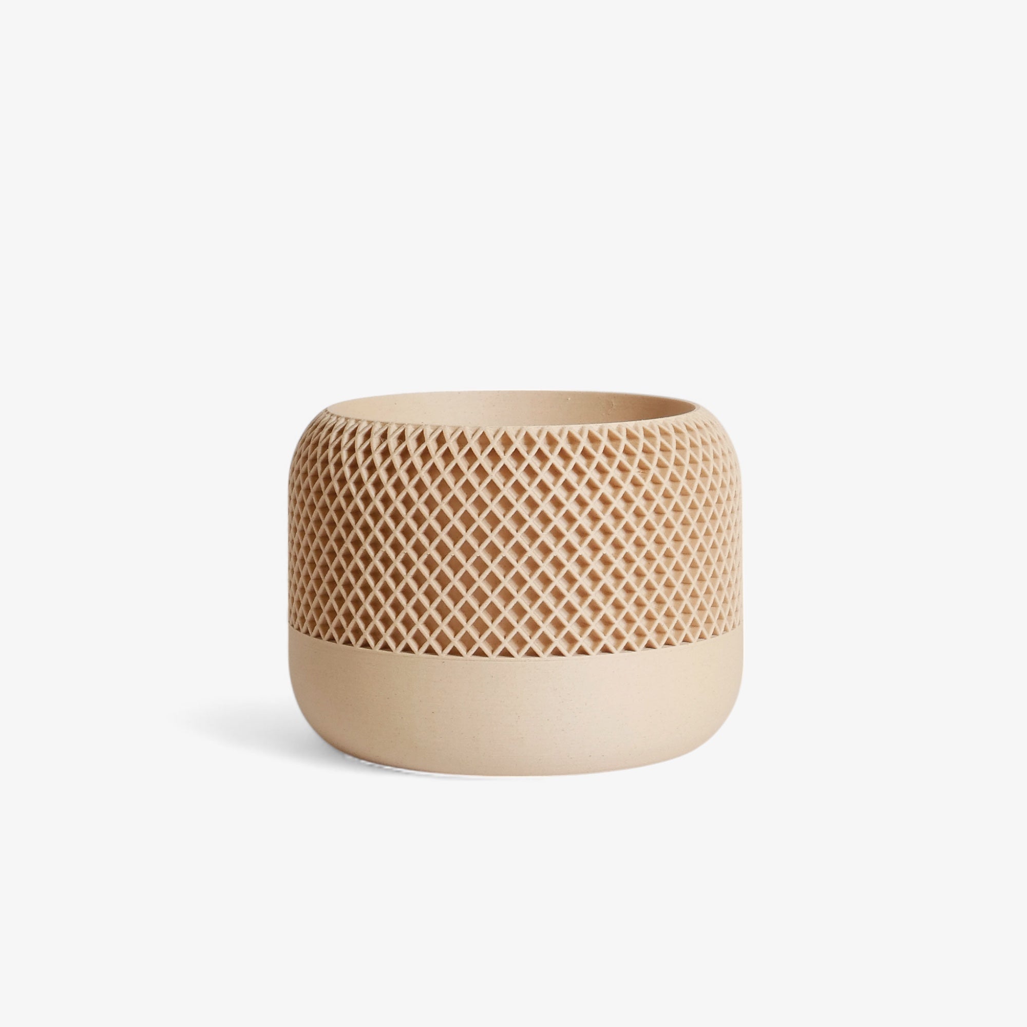 Eco-friendly Apple planter in beige, printed with recycled wood and corn-based bioplastic #color_Natural