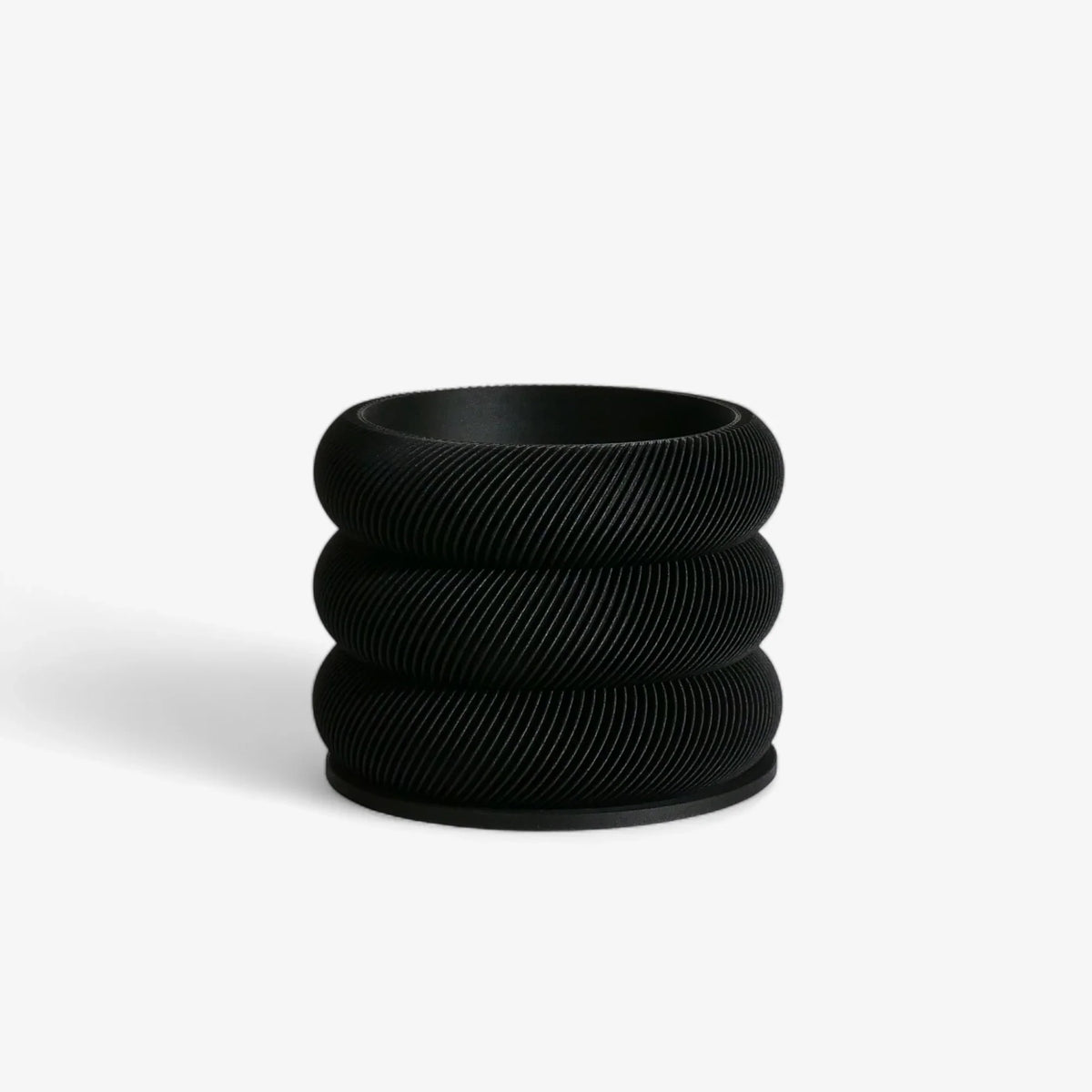BUBBLES textured planter in black finish - modern indoor decor #color_black