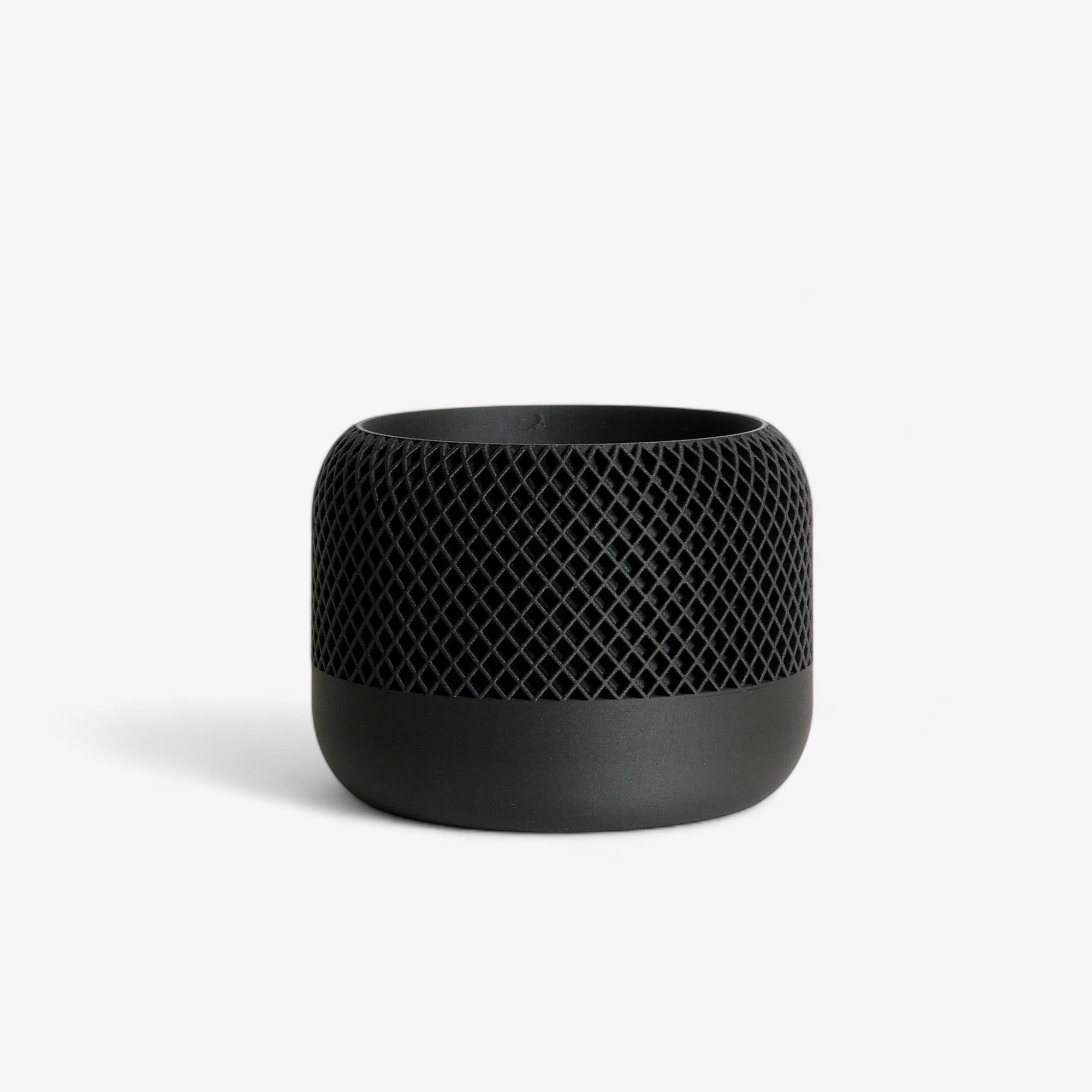 Minimalist Apple planter in black, with drainage option, ideal for small to large indoor plants #color_Black