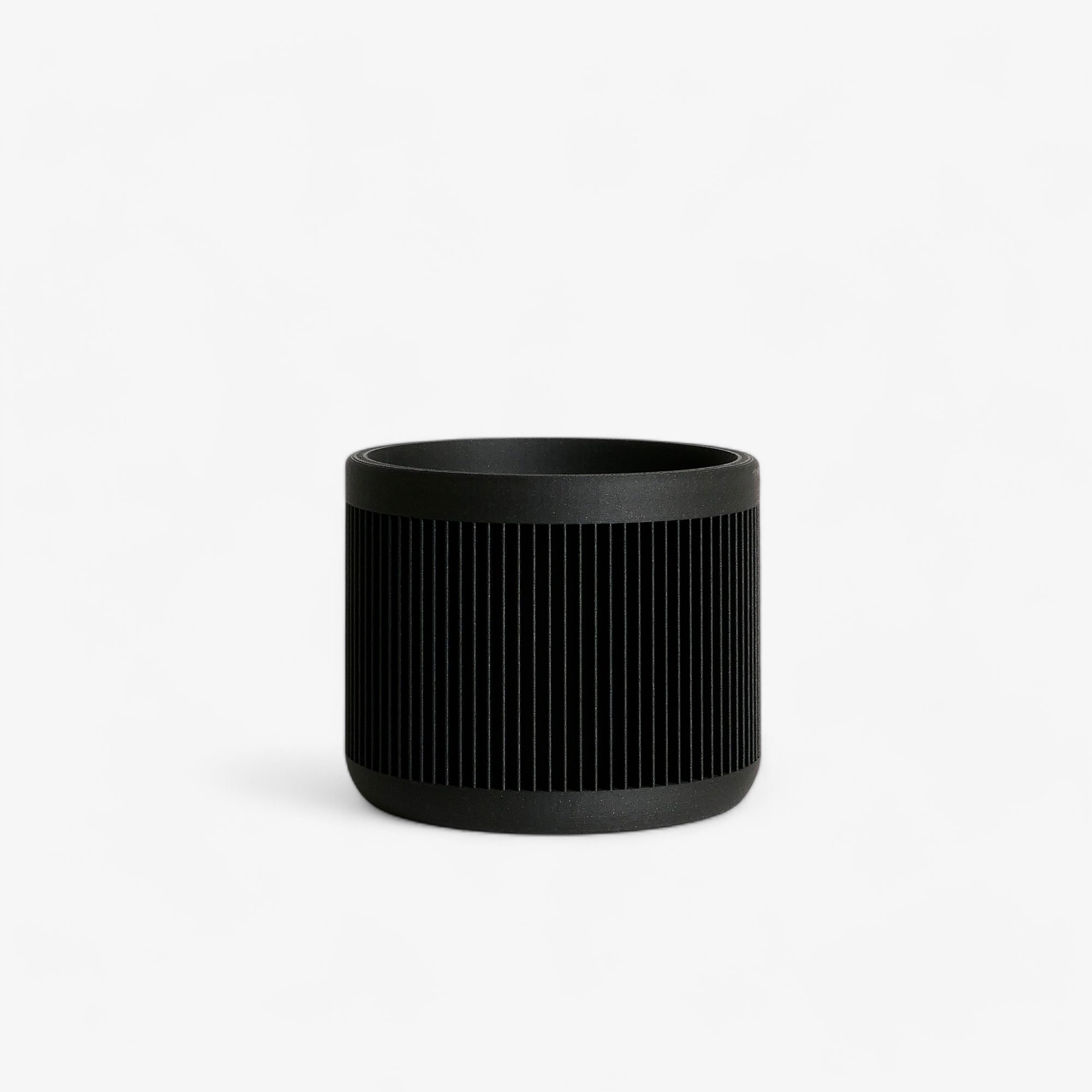 Minimalist black pot - Japandi style, ideal for a zen decor. Minimum design #color_Black