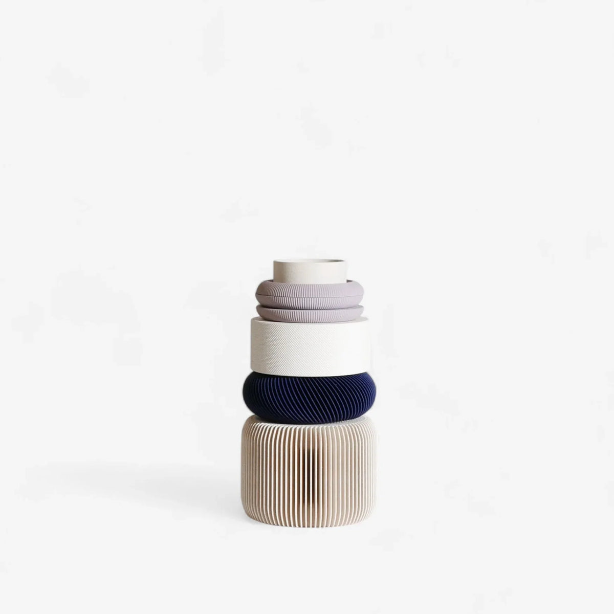 a modular vase in violet and white color