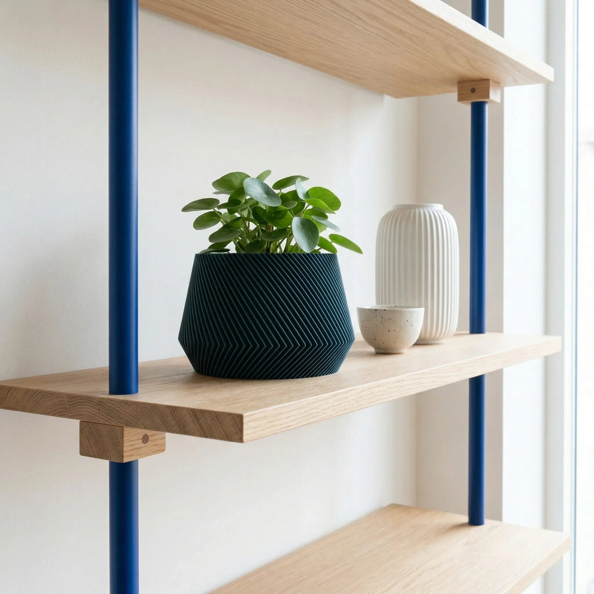 OSLO Übertopf Holz | Blau