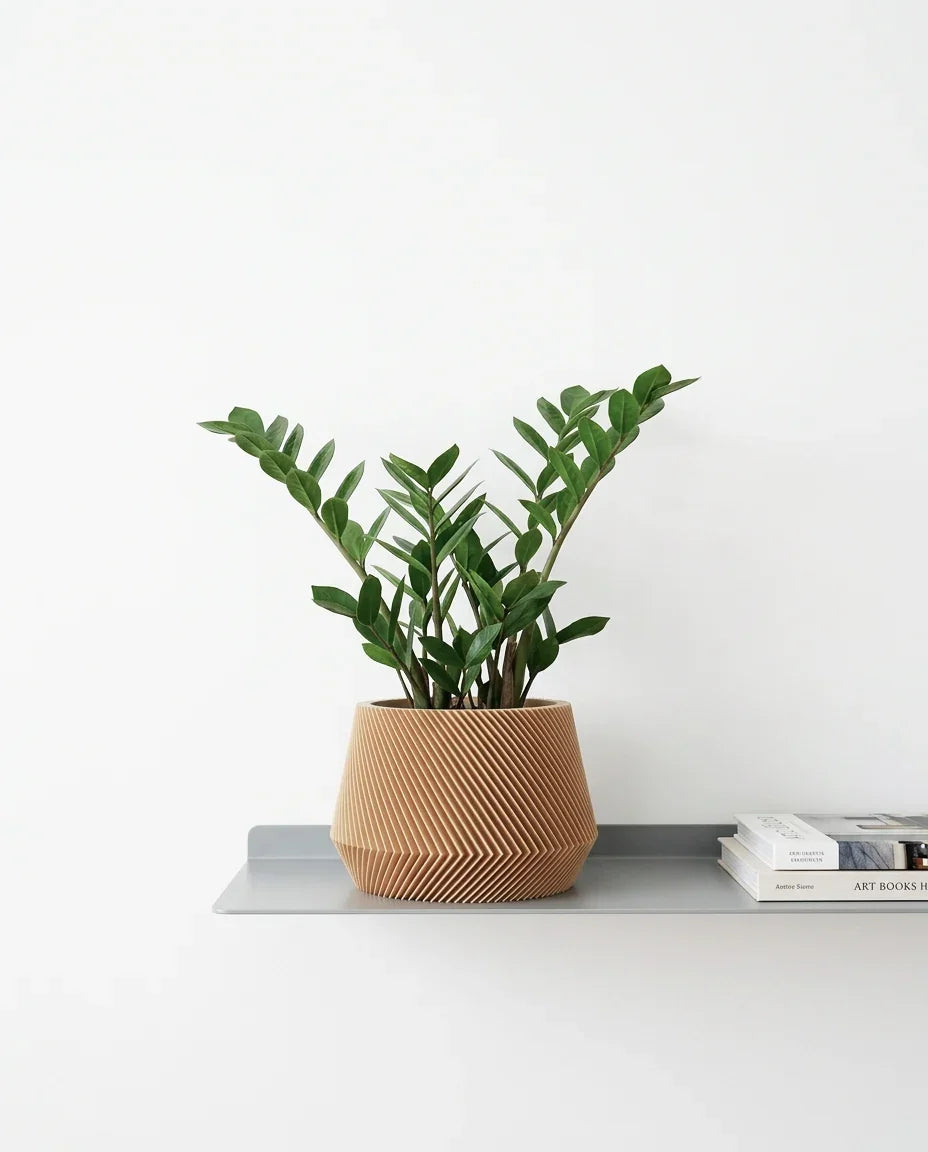 Oslo wood planter 15cm on a white surface with a minimal background