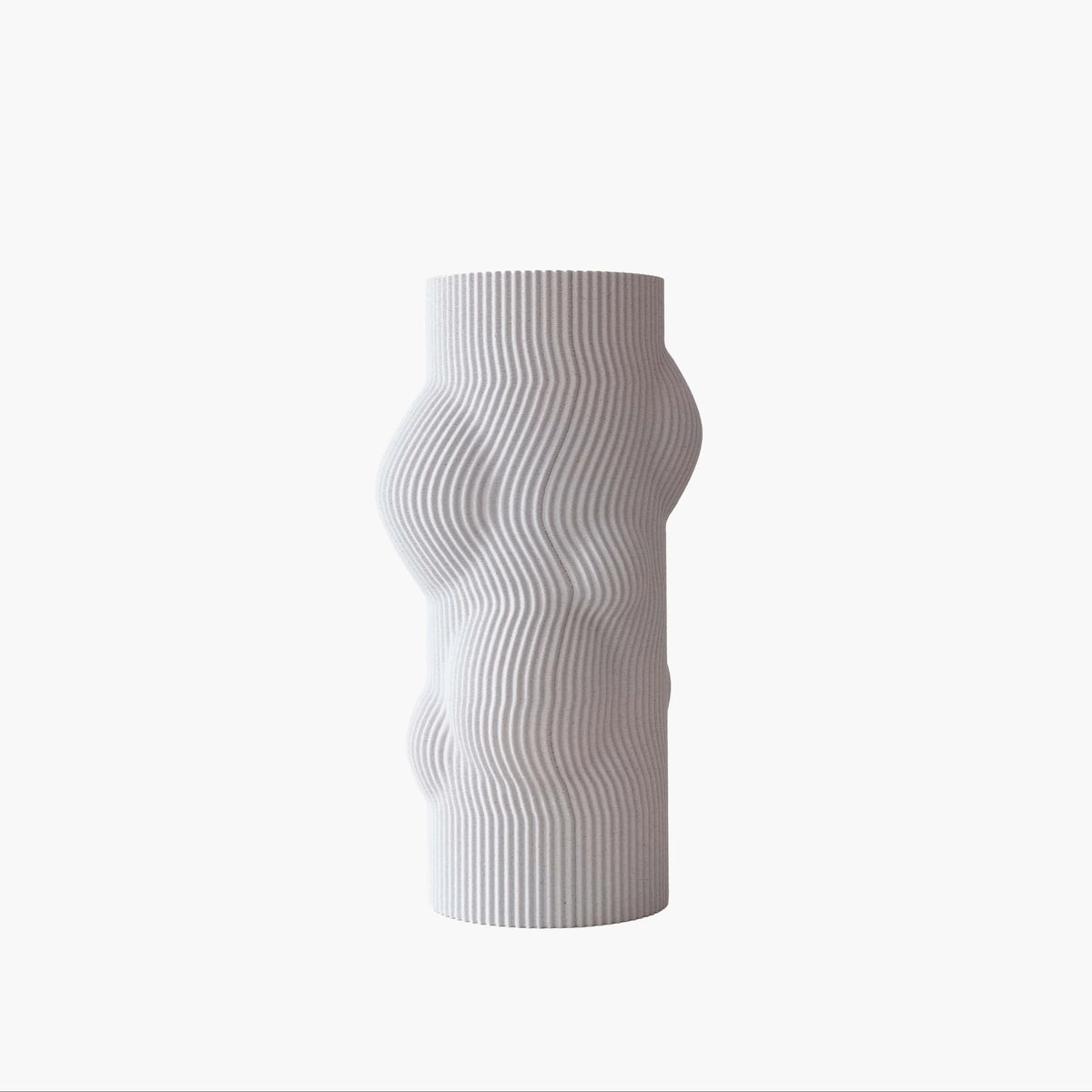White textured vase on a white background