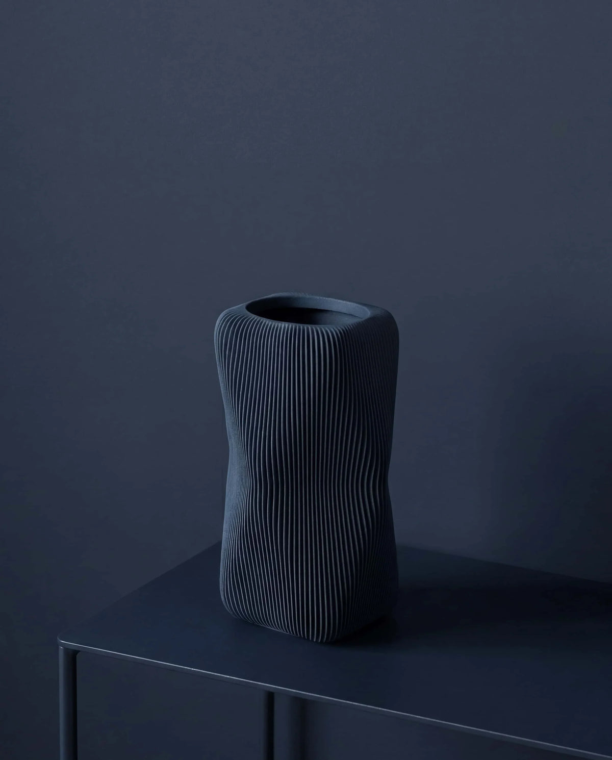 Petrol blue Soho vase - abstract sculptural design minimalist interior