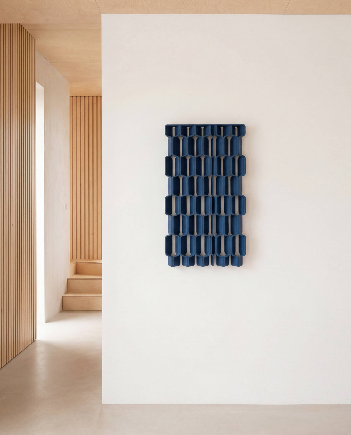 TRAM geometric wall panel styled in contemporary interior - Minimum Design
