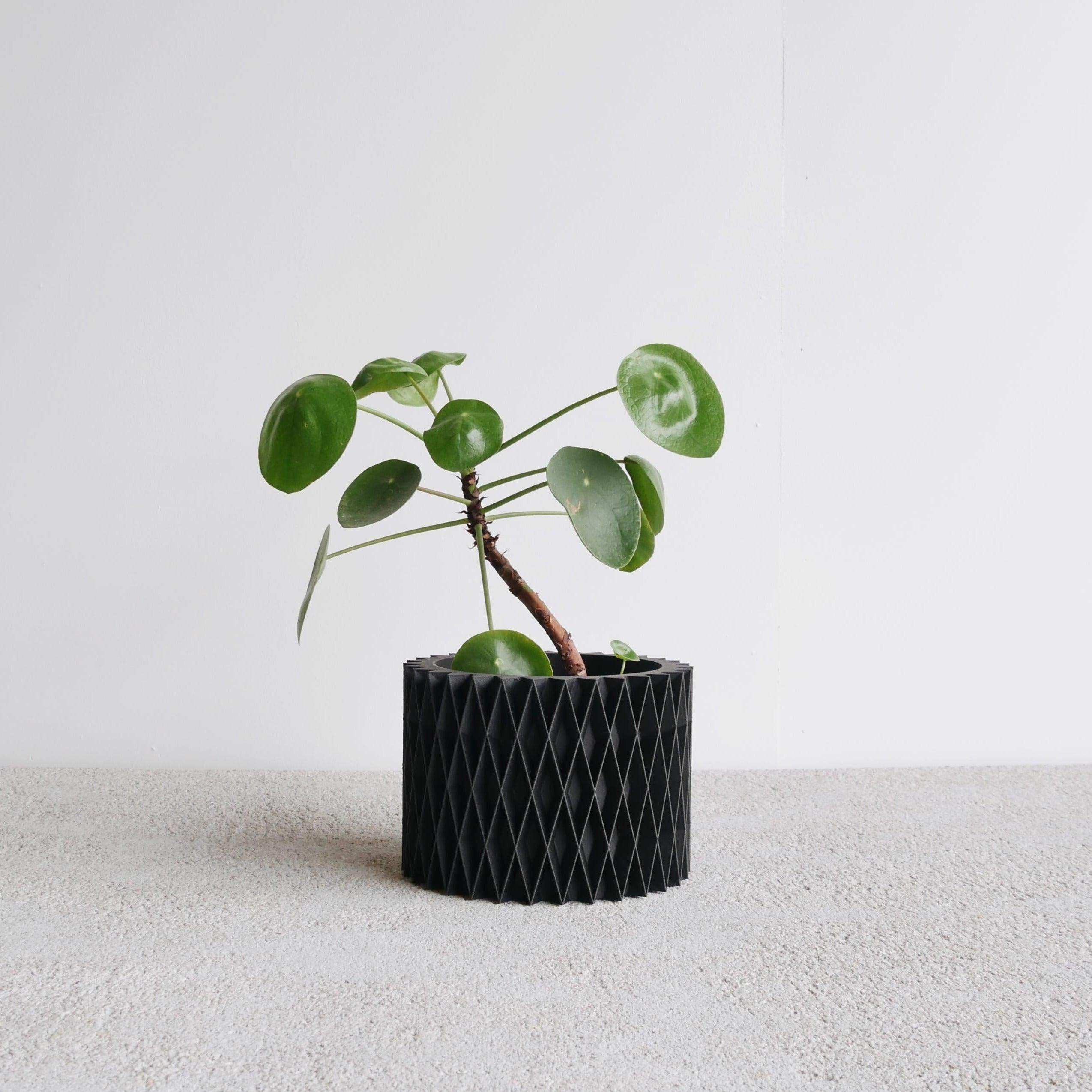 Black Croix indoor planter  #color_Black 