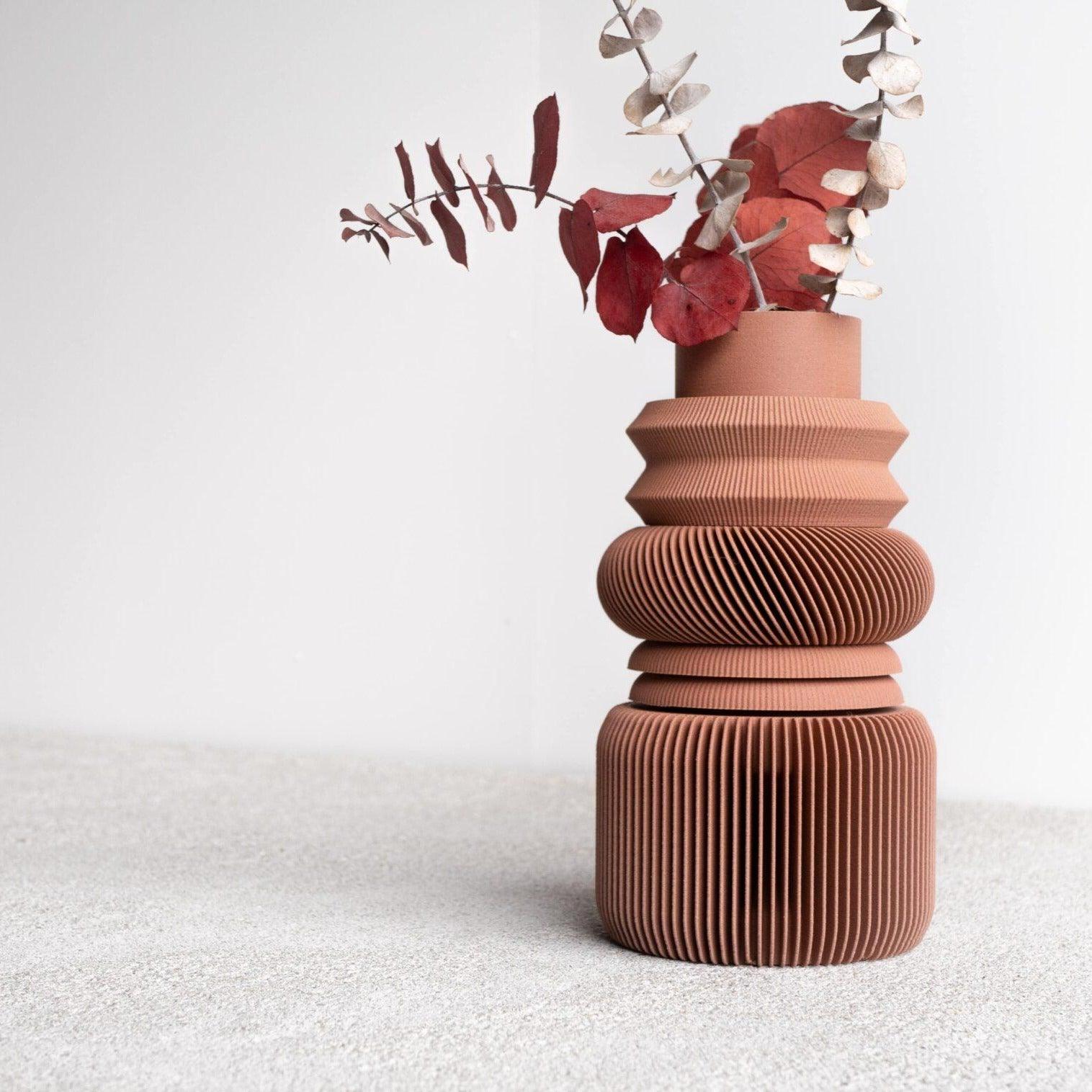 NU Modular Vase - Terracotta - Minimum Design 