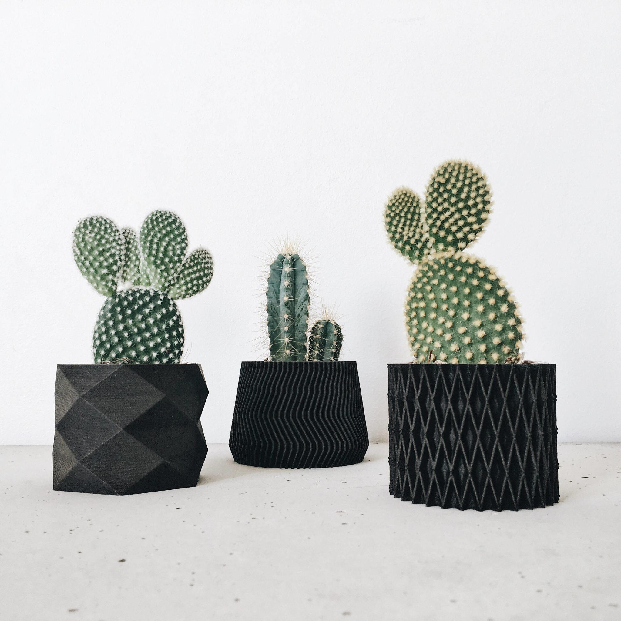 Black indoor planter