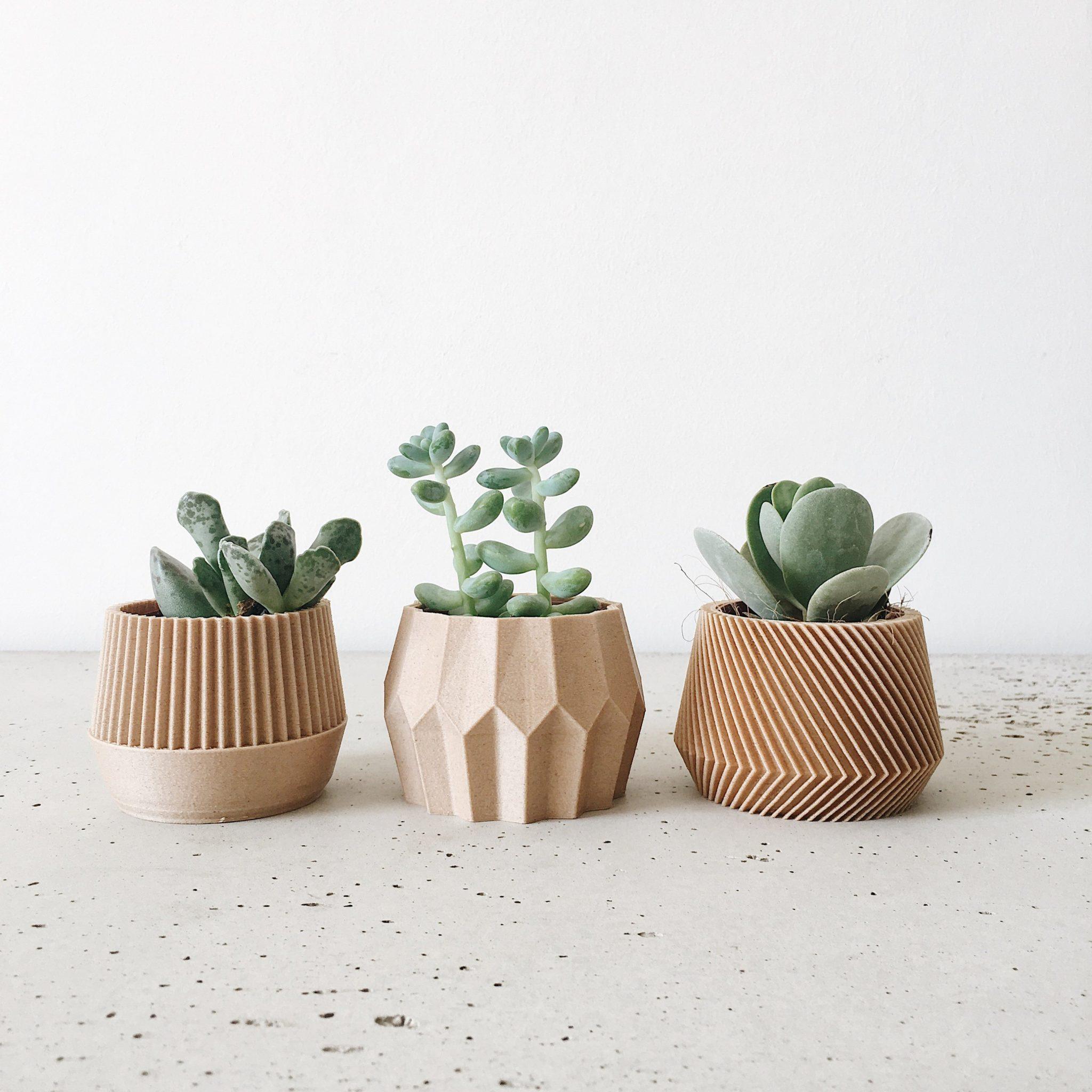 Set of 3 planters - Oslo Kobe Tokyo - Minimum Design 